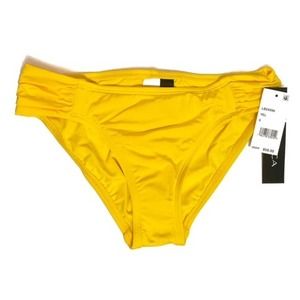 La Blanca Yellow Island Shirred Bikini Bottom, Women, Size 6